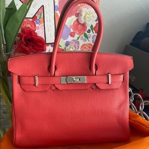 hermes birkin bolsa red